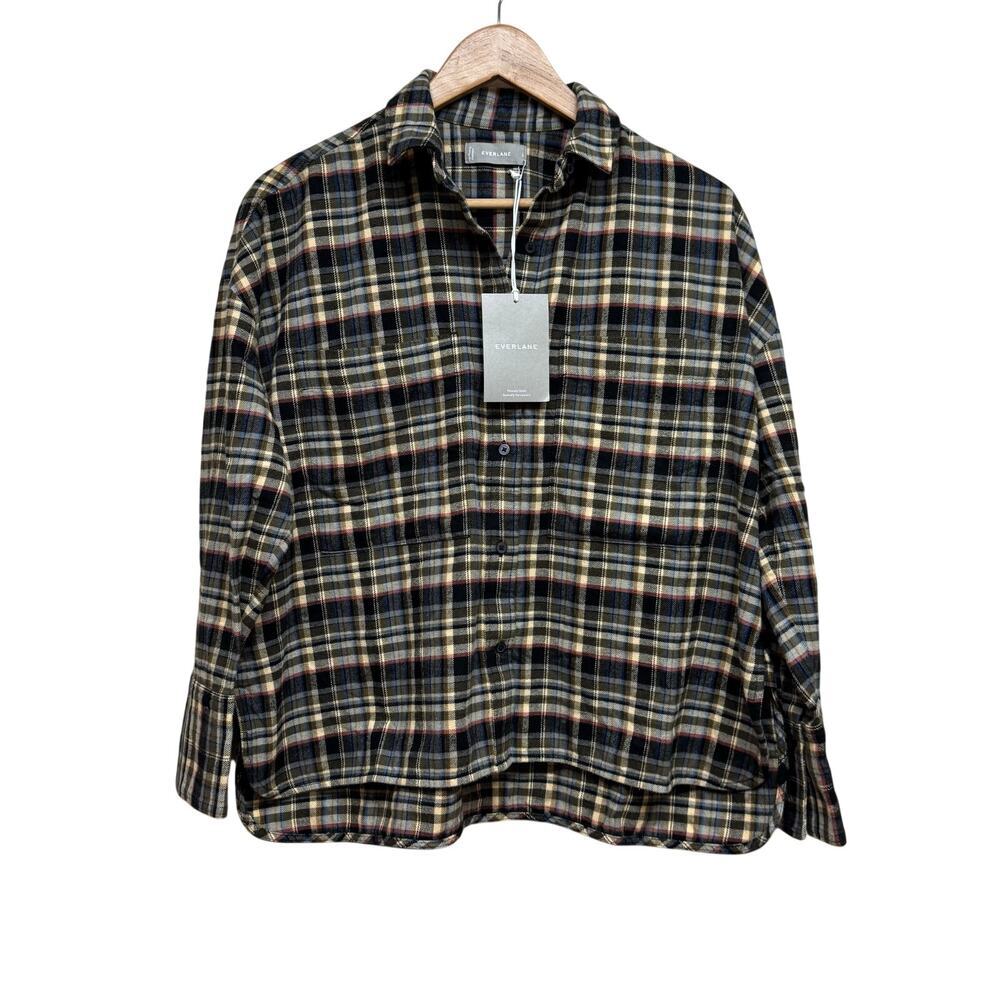 Everlane Boxy Plaid Flannel Shirt – 100% Cotton – Size S – NWT